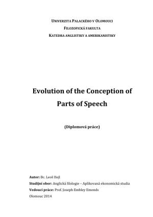 Evolution of the Conception of Parts of Speech