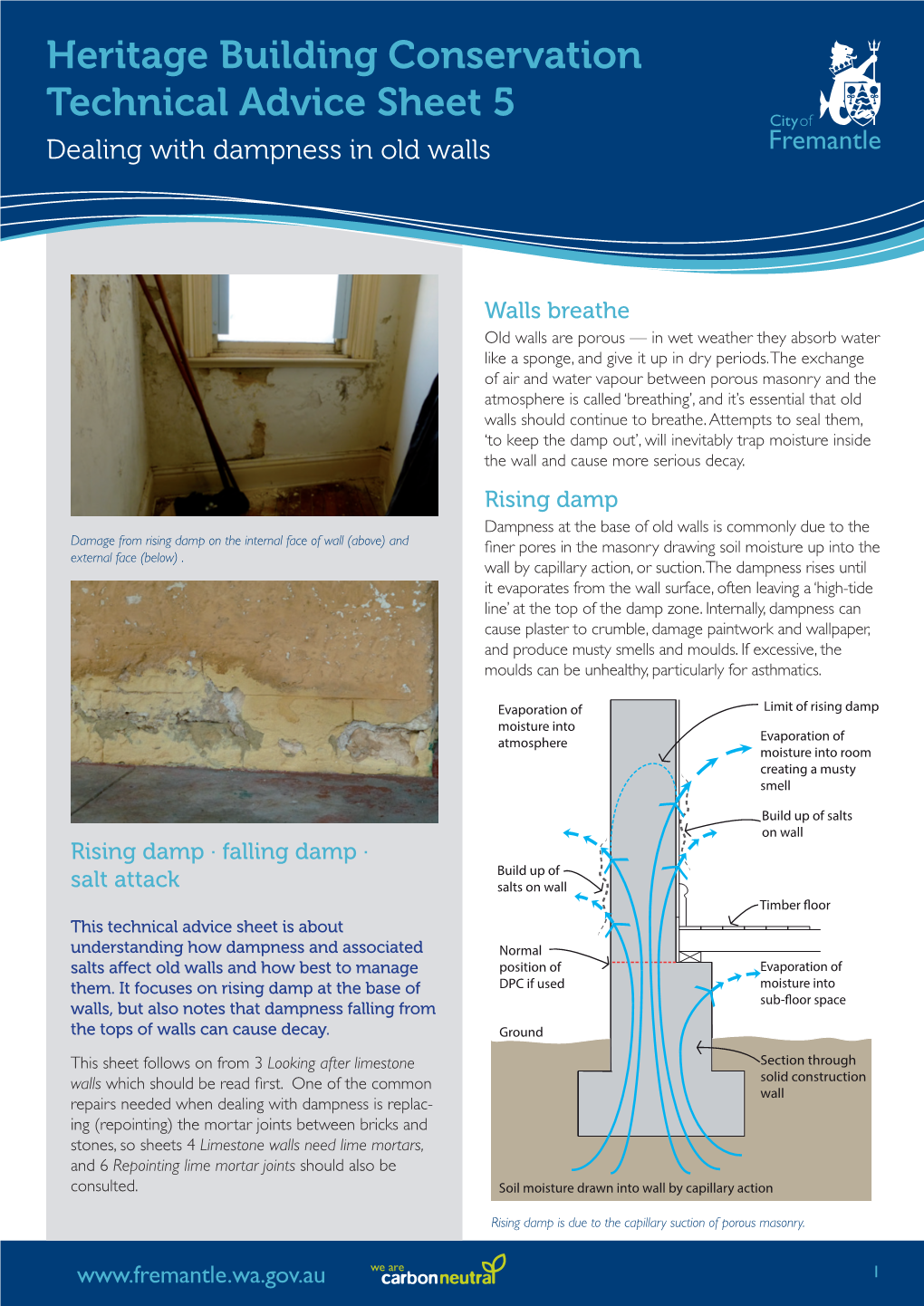 Heritage Building Conservation Technical Advice Sheet 5 Dealing with Dampness in Old Walls