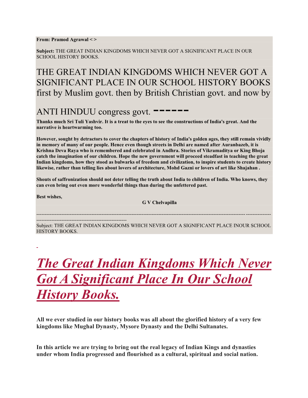 The Great Indian Kingdoms Which Never Got a Significant Place in Our School History Books