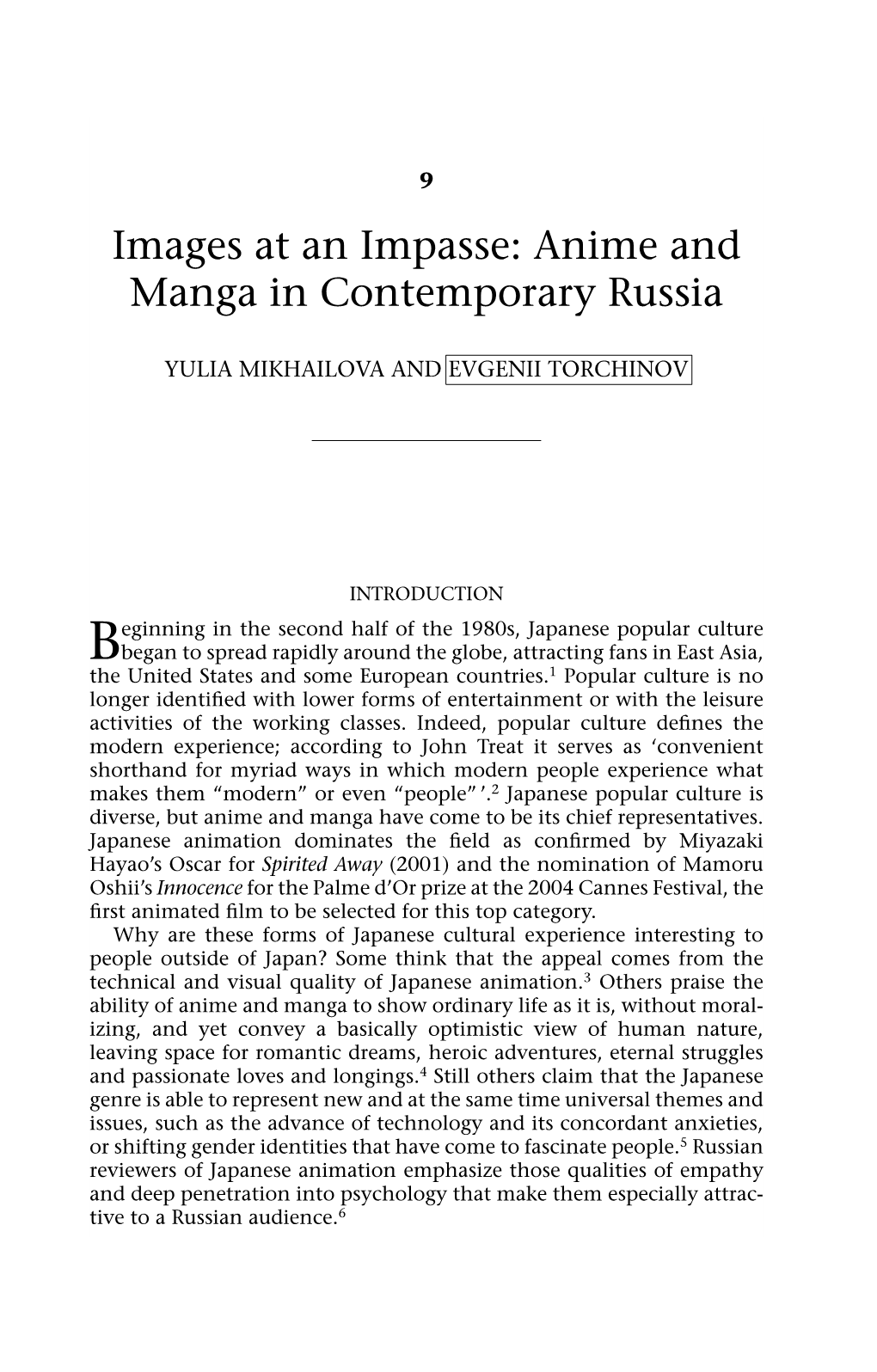 Anime and Manga in Contemporary Russia