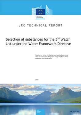Selection of Substances for the 3Rd Watch List Under the Water Framework Directive
