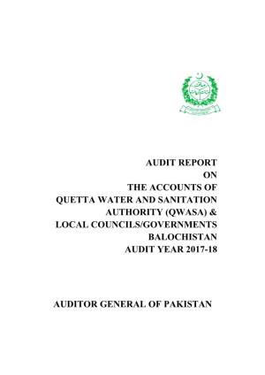 Local Councils/Governments Balochistan Audit Year 2017-18