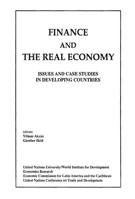 Finance the Real Economy
