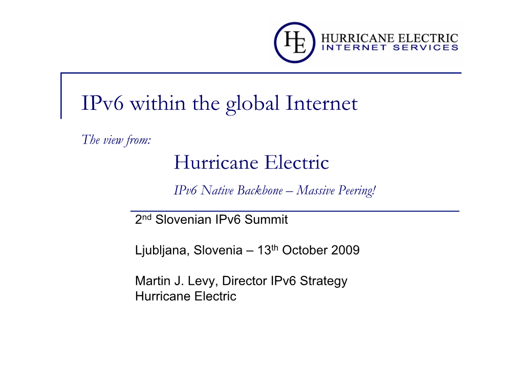 Ipv6 Within the Global Internet