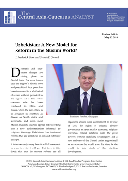 Uzbekistan: a New Model for Reform in the Muslim World?