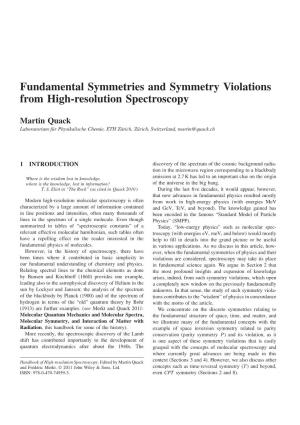 "Fundamental Symmetries and Symmetry Violations