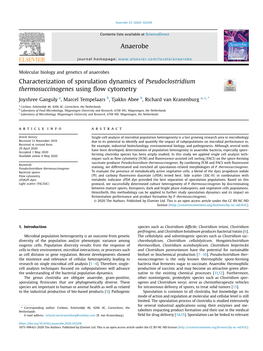 Characterization of Sporulation Dynamics of Pseudoclostridium Thermosuccinogenes Using ﬂow Cytometry