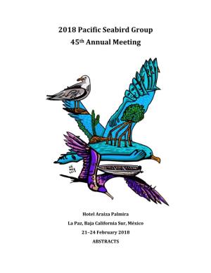 2018 Pacific Seabird Group 45Th Annual Meeting