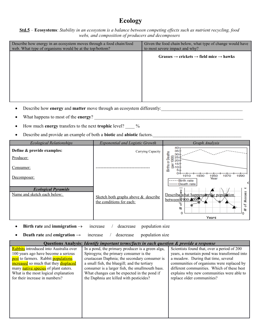 Describe How Energy and Matter Move Through an Ecosystem Differently:______