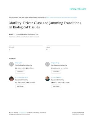 Motility-Driven Glass and Jamming Transitions in Biological Tissues