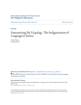 The Indigenization of Language in Samoa