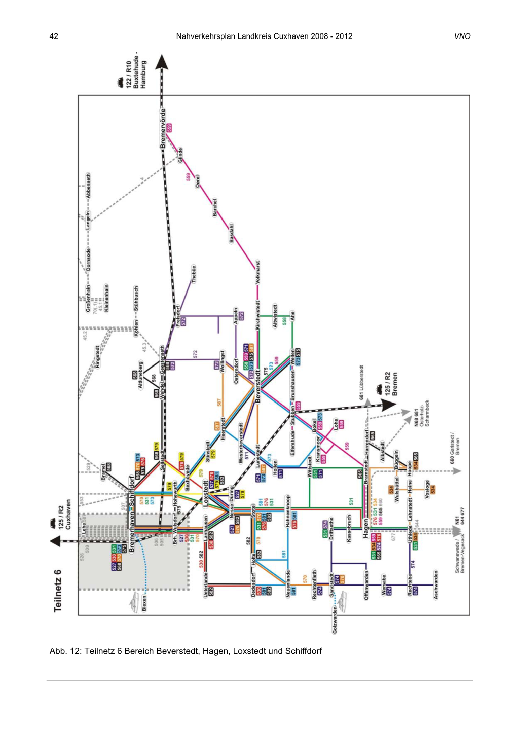 Abb. 12: Teilnetz 6 Bereich Beverstedt, Hagen, Loxstedt Und Schiffdorf