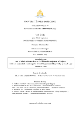 Université Paris-Sorbonne T H È