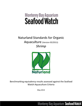 Naturland Standards for Organic Aquaculture Shrimp