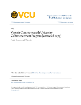 Virginia Commonwealth University VCU Scholars Compass