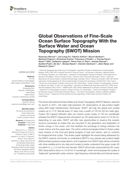 Global Observations of Fine-Scale Ocean Surface Topography with the Surface Water and Ocean Topography (SWOT) Mission