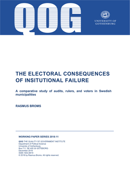 (2018:11) Rasmus Broms: the Electoral Consequences Of