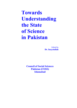 Towards Understanding the State of Science in Pakistan