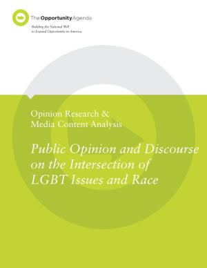 Public Opinion and Discourse on the Intersection of LGBT Issues and Race the Opportunity Agenda