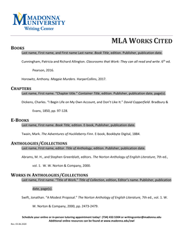 MLA Works Cited Guide