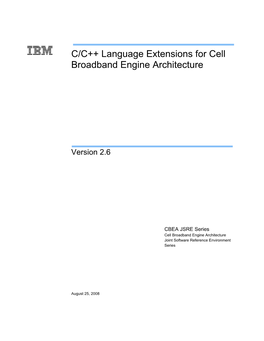 C/C++ Language Extensions for Cell Broadband Engine Architecture