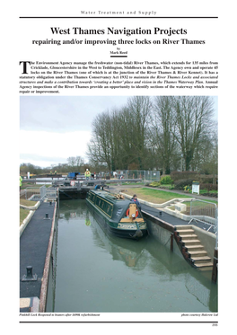 West Thames Navigation Projects Repairing And/Or Improving Three Locks on River Thames by Mark Reed