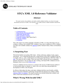 STG XML Validation Form