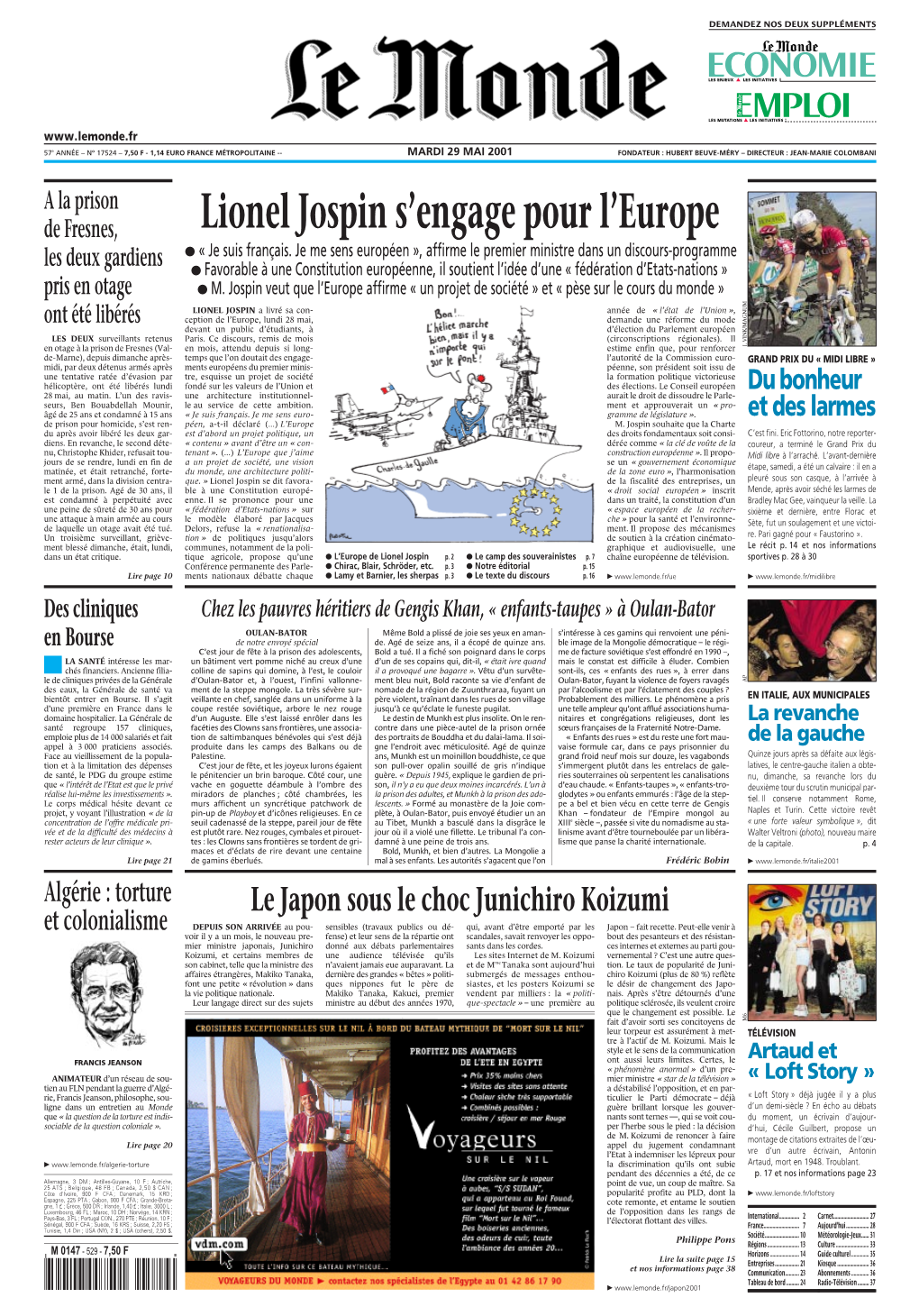 LE MONDE/PAGES&lt;UNE&gt;