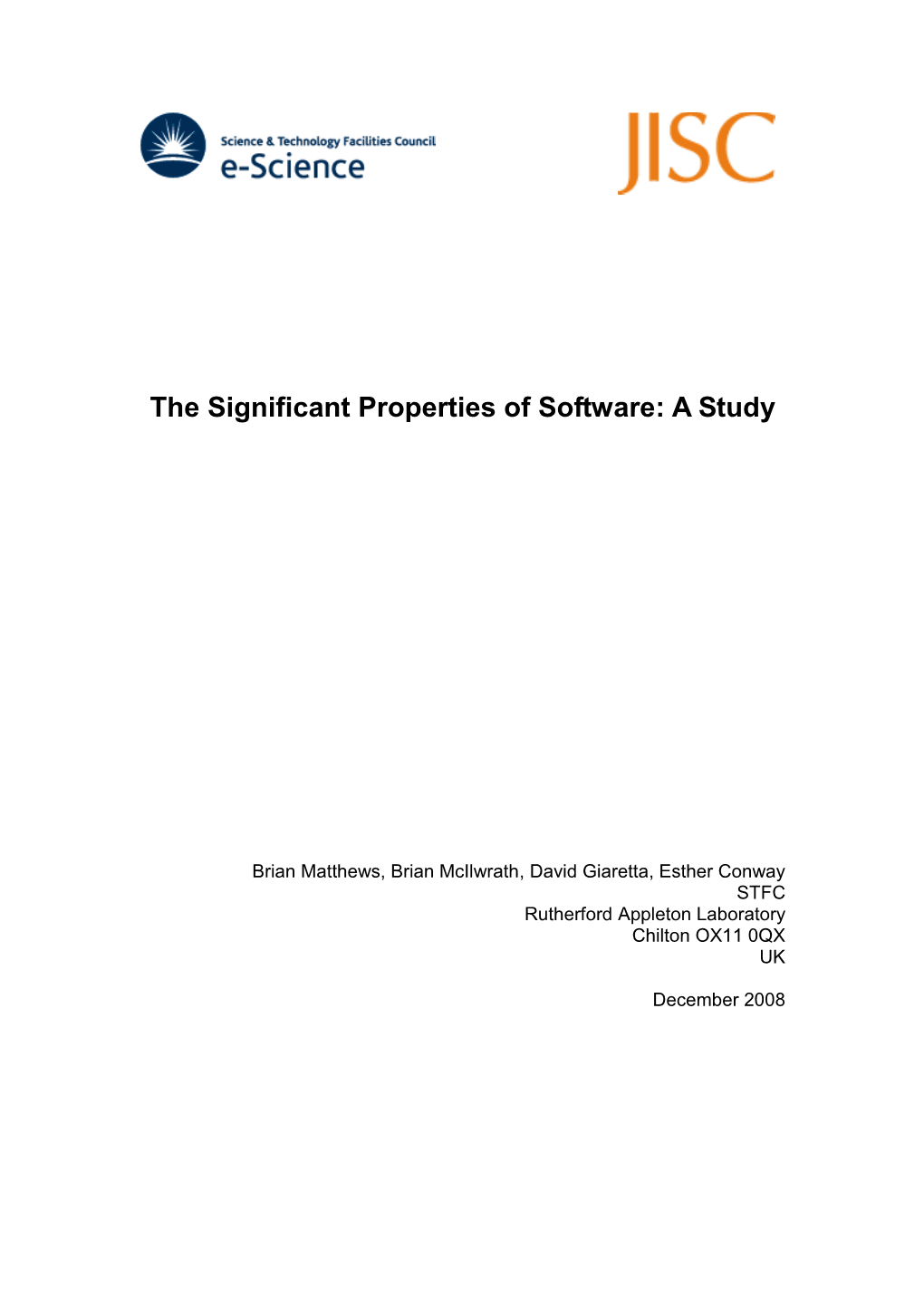 The Significant Properties of Software: a Study