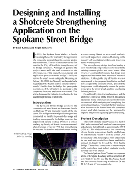 Designing and Installing a Shotcrete Strengthening Application on the Spokane Street Bridge by Basil Kattula and Roger Runacres