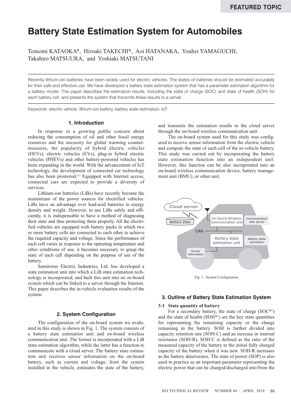 Battery State Estimation System for Automobiles