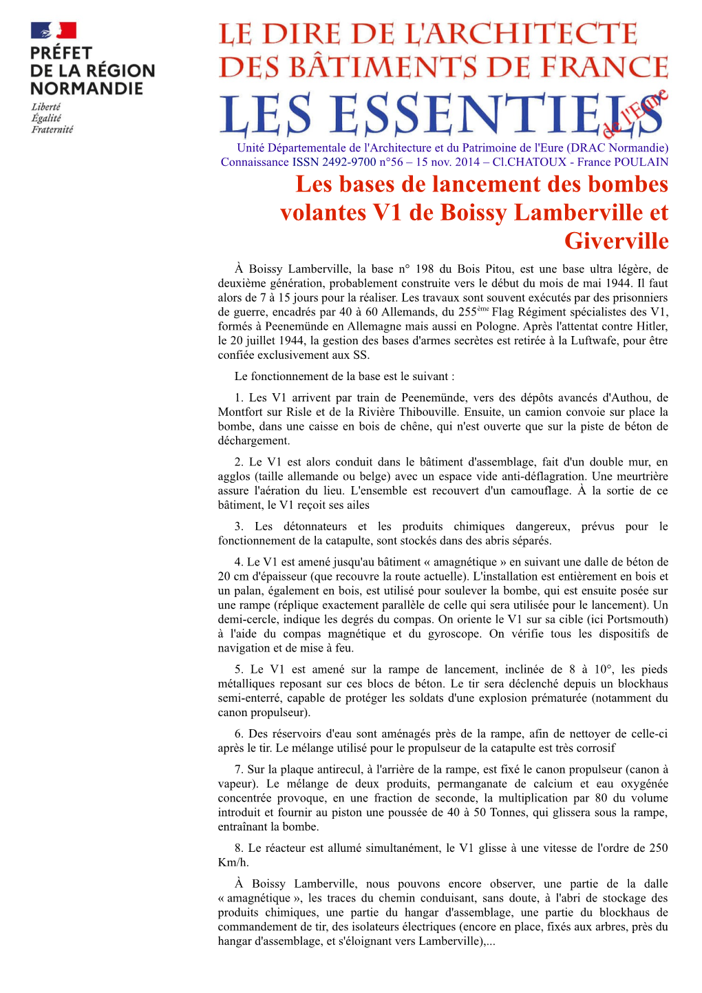 Les Bases De Lancement Des Bombes Volantes V1 De Boissy Lamberville