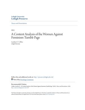 A Content Analysis of the Women Against Feminism Tumblr Page Lyndsey S