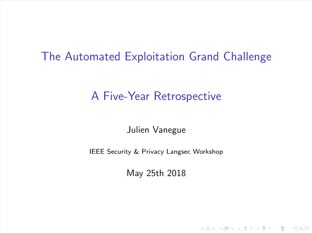 The Automated Exploitation Grand Challenge a Five-Year Retrospective