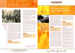 1939-1944 : La Guerre De Communication En Charente