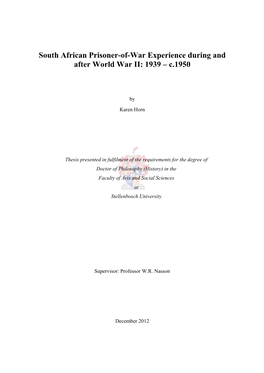 After World War II: 1939 – C.1950