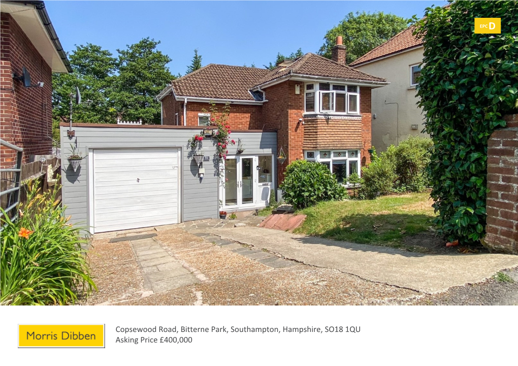 Copsewood Road, Bitterne Park, Southampton, Hampshire, SO18 1QU Asking Price £400,000