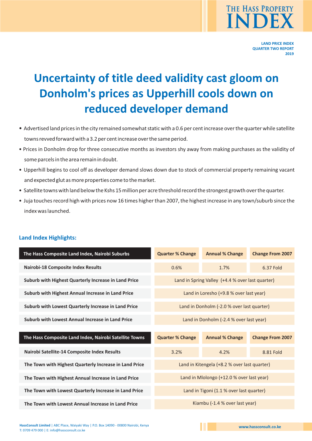 Uncertainty of Title Deed Validity Cast Gloom on Donholm's Prices As Upperhill Cools Down on Reduced Developer Demand