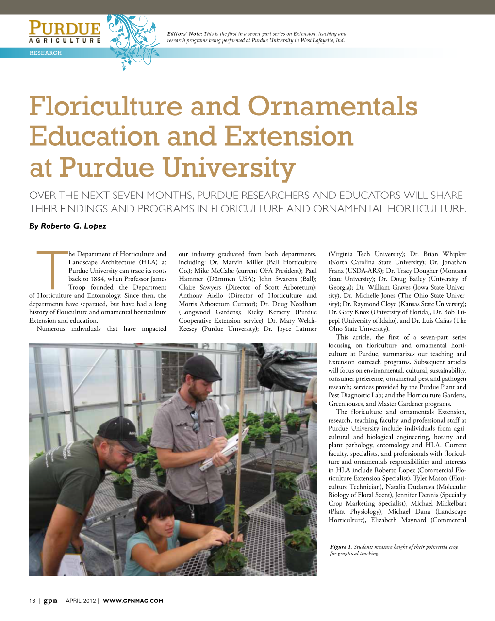 Floriculture and Ornamentals Education and Extension at Purdue