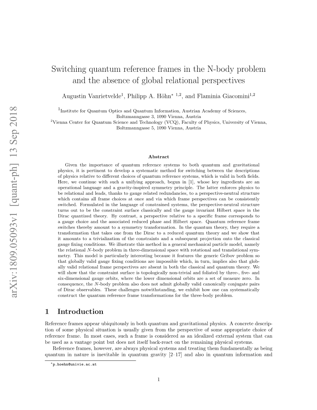 Switching Quantum Reference Frames in the N-Body Problem and the Absence of Global Relational Perspectives