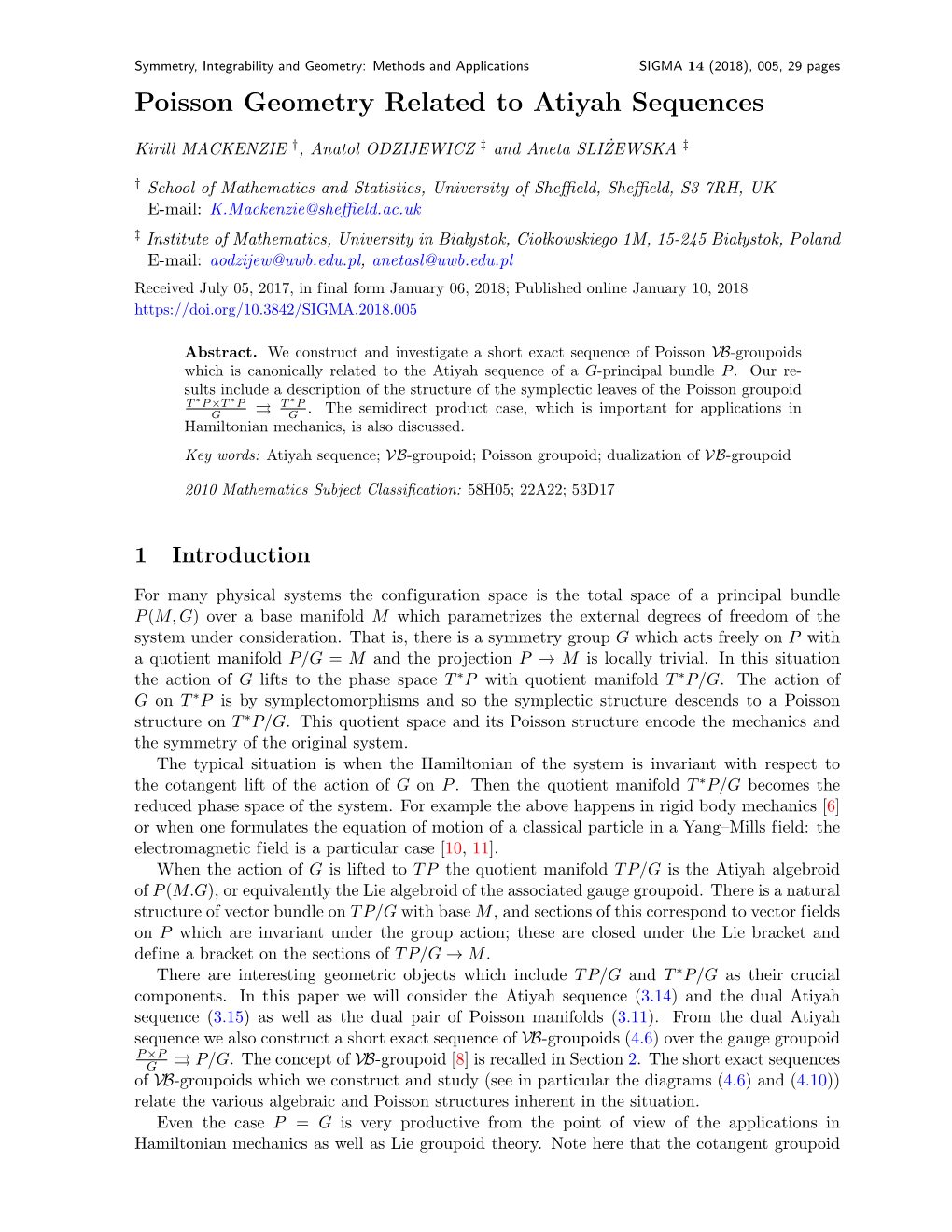 Poisson Geometry Related to Atiyah Sequences