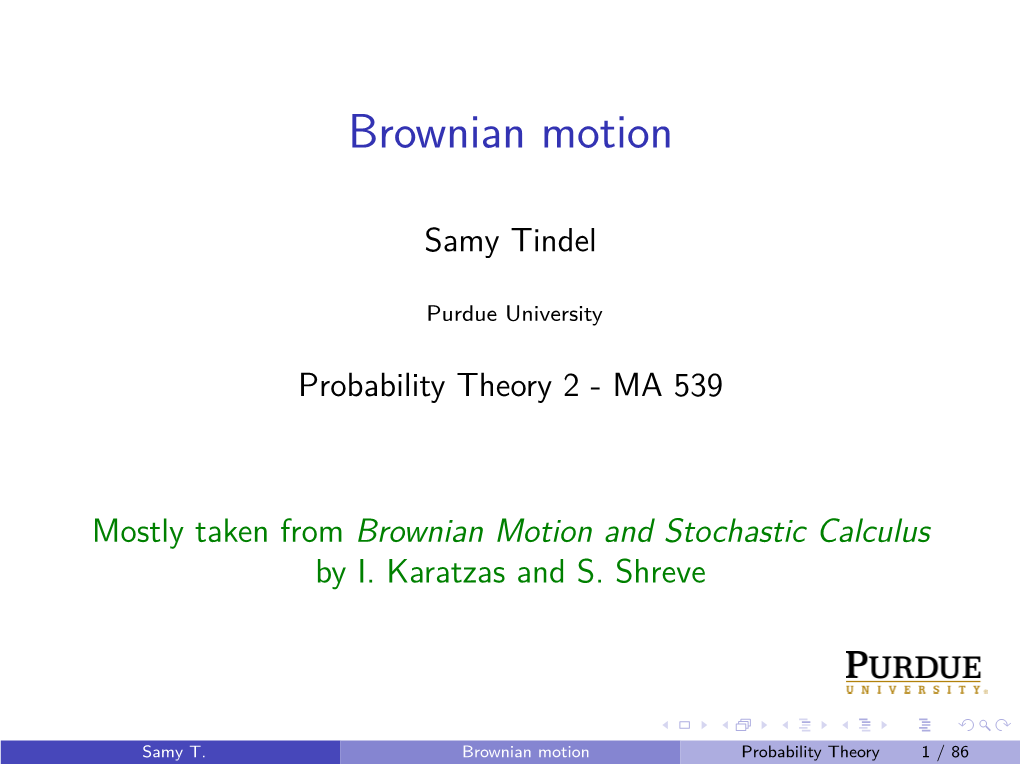 Brownian Motion