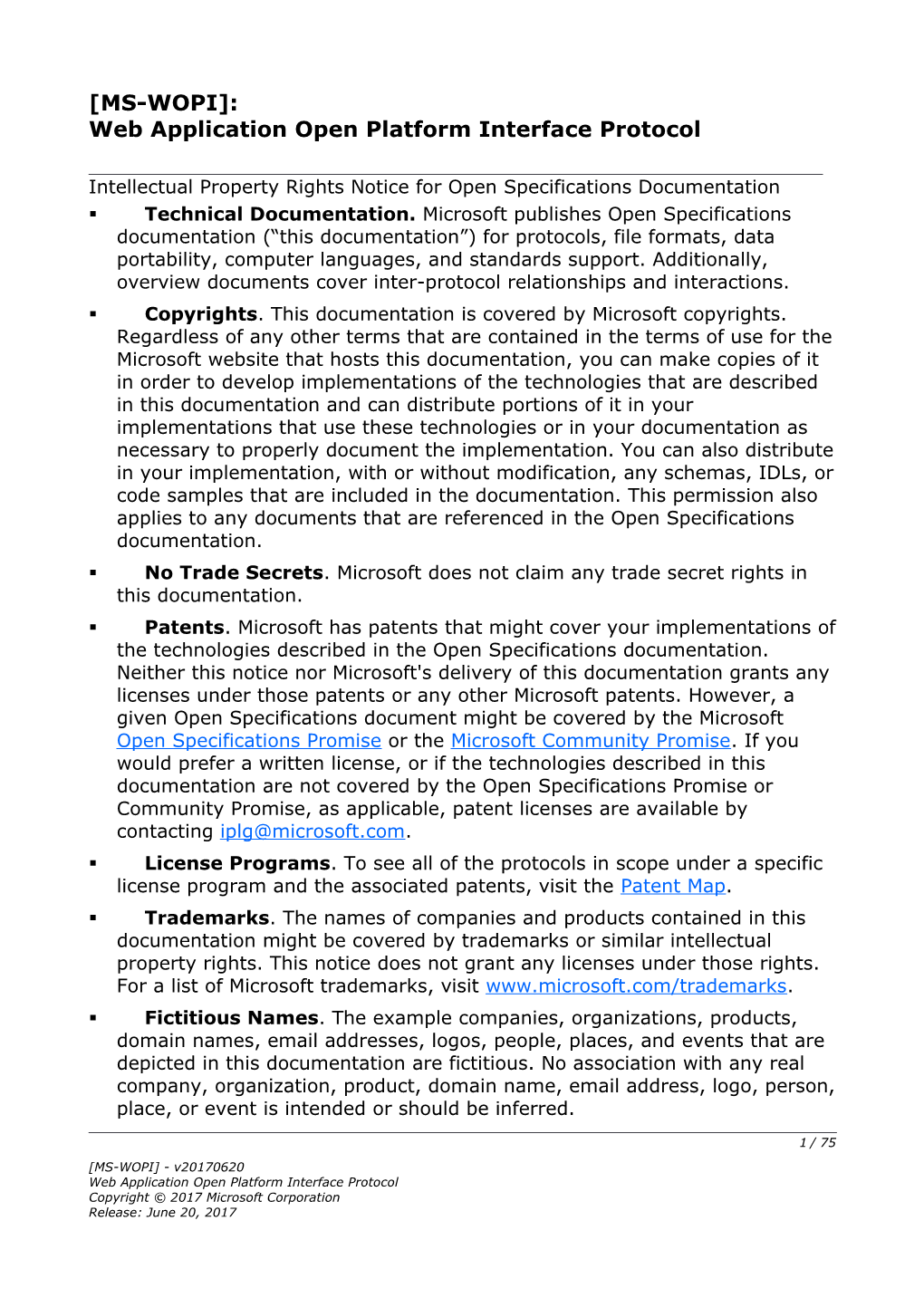 Web Application Open Platform Interface Protocol