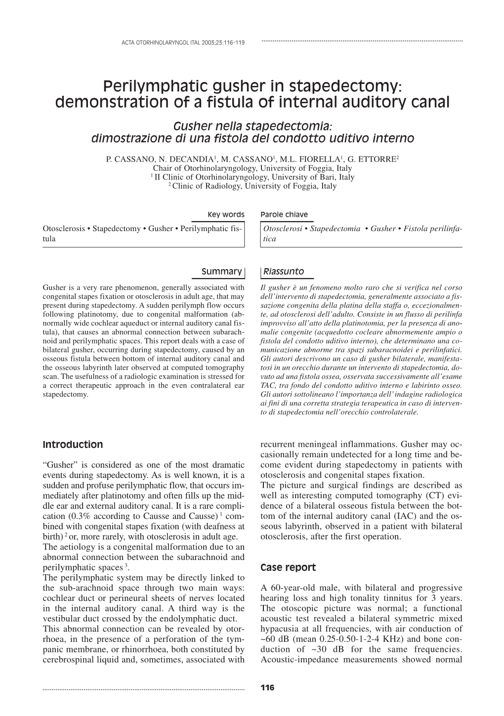 Perilymphatic Gusher in Stapedectomy