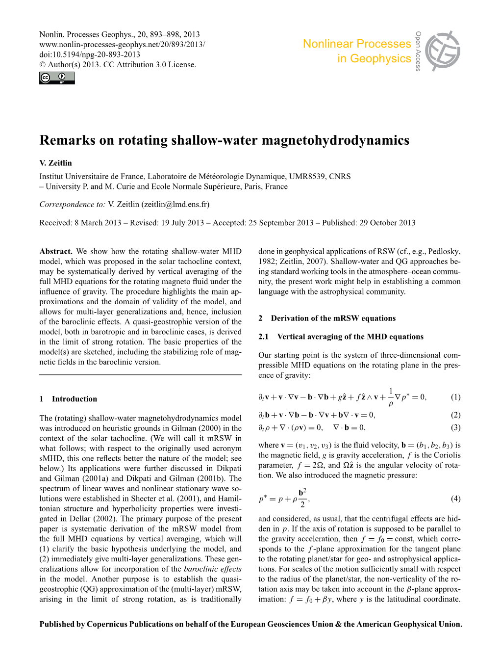 Remarks on Rotating Shallow-Water Magnetohydrodynamics