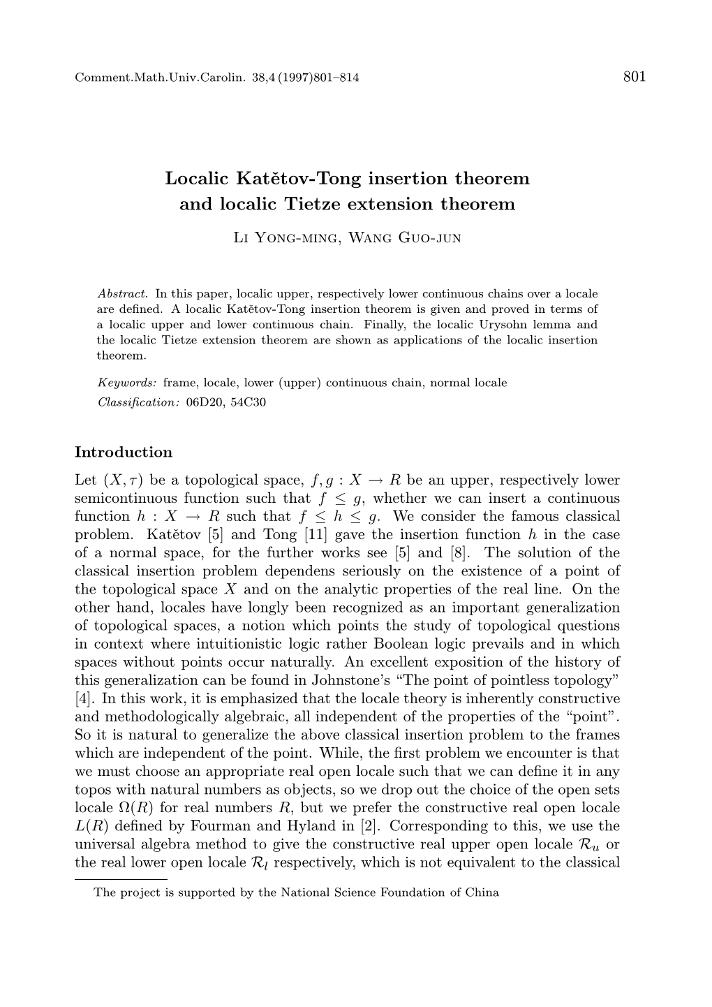 Localic Katetov-Tong Insertion Theorem and Localic Tietze