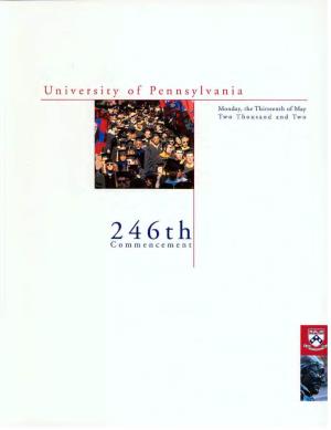 2002 Commencement Program, University of Pennsylvania, Excerpts