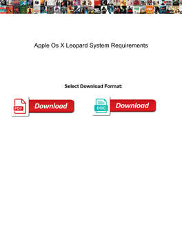 Apple Os X Leopard System Requirements