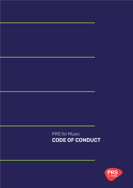 Pdf PRS for Music Code of Conduct Covers All Aspects of PRS