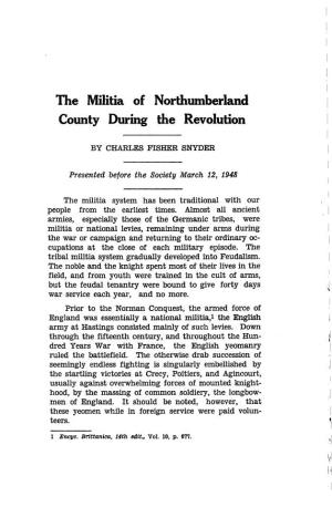 The Militia of Northumberland County During the Revolution